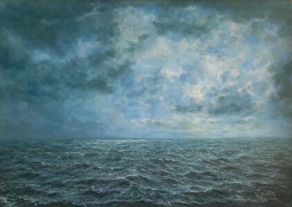 “Open zee” (2019) – olieverf op linnen, 50 x 70 cm