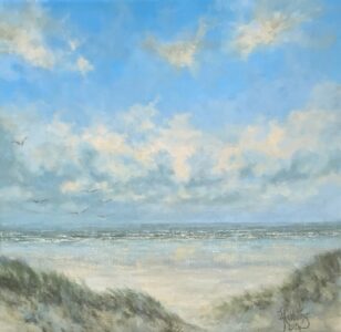 “Weg van de wereld” (2024) – olieverf op linnen, 30 x 30 cm