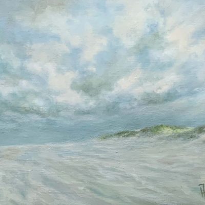 “Windkracht 10” (2024) – olieverf op paneel, 20 x 28 cm