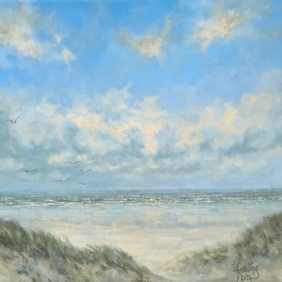 “Weg van de wereld” (2024) – olieverf op linnen, 30 x 30 cm